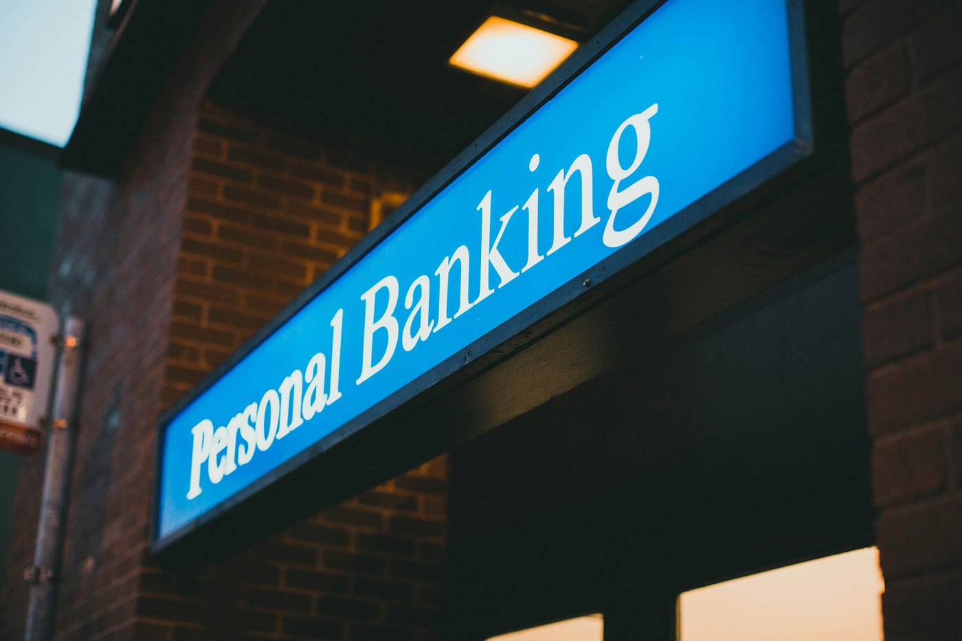 Personal banking signpost